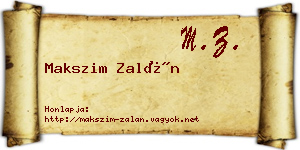 Makszim Zalán névjegykártya